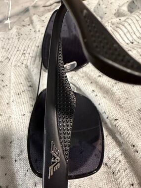 Eye-catching Black Sunglasses with Embossed Logo